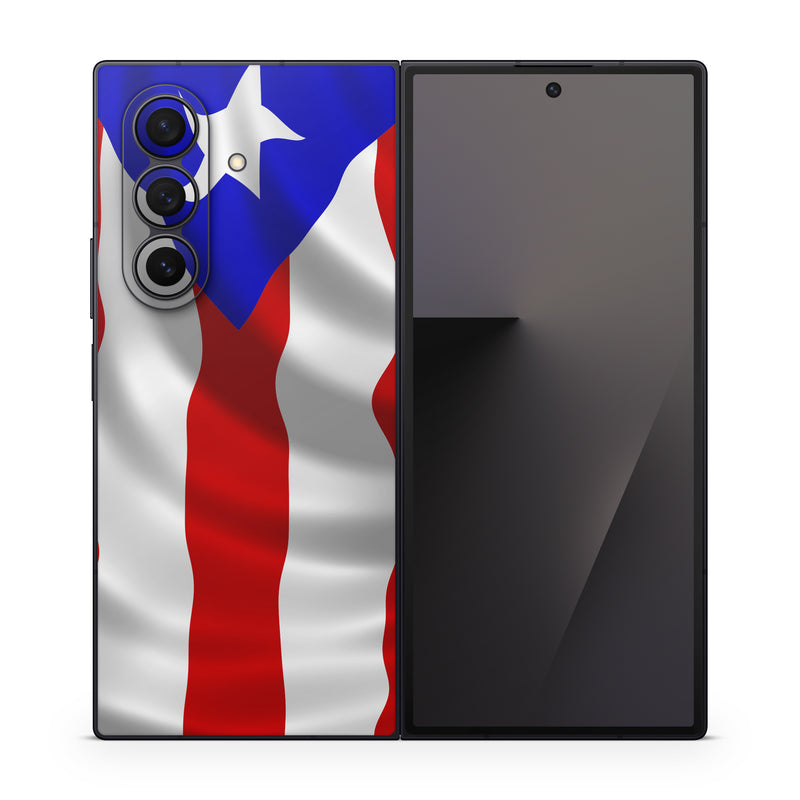 Samsung Galaxy Z Fold7 Skin design of Flag, Flag of the united states, Flag Day (USA), Veterans day, Independence day, with red, blue, white colors