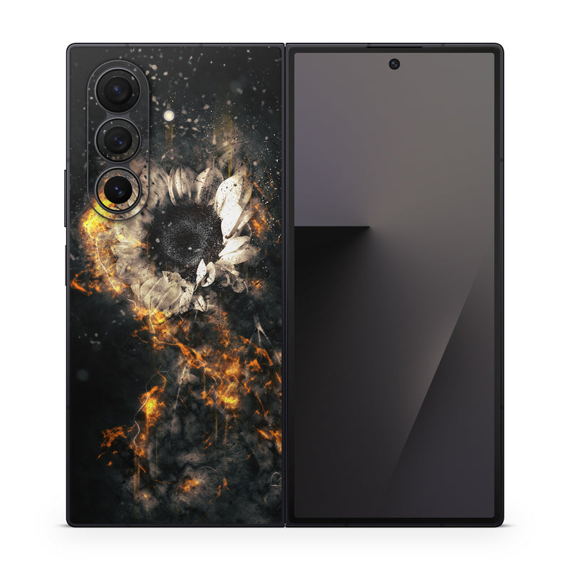 Samsung Galaxy Z Fold7 Skin design of Nature, Outer space, Sky, Atmosphere, Astronomical object, Space, Darkness, Astronomy, Universe, Nebula, with black, red, green, gray colors