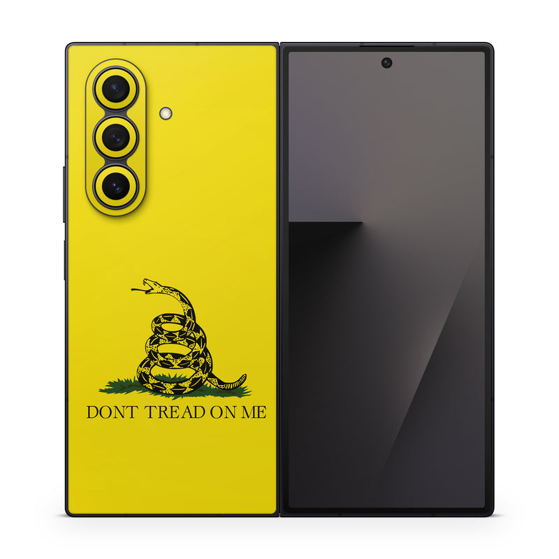 Samsung Galaxy Z Fold7 Skin design of Yellow, Font, Logo, Graphics, Illustration, with orange, black, green colors
