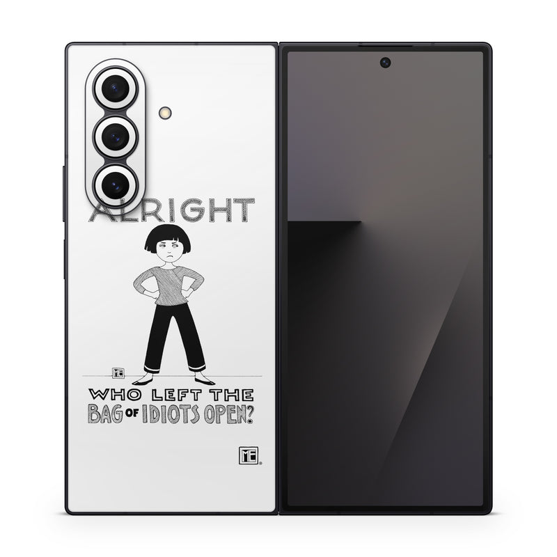 Samsung Galaxy Z Fold7 Skin design of Font, Poster, Illustration, with black, white colors