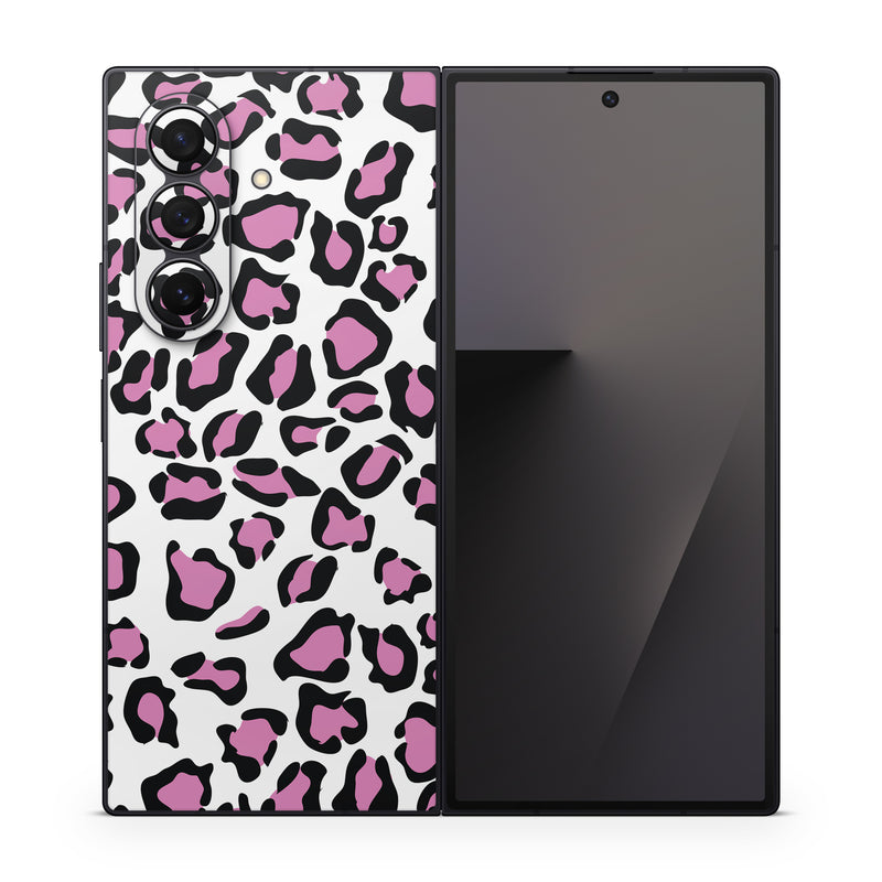 Samsung Galaxy Z Fold7 Skin design of Pink, Pattern, Design, Textile, Magenta, with white, black, gray, purple, red colors
