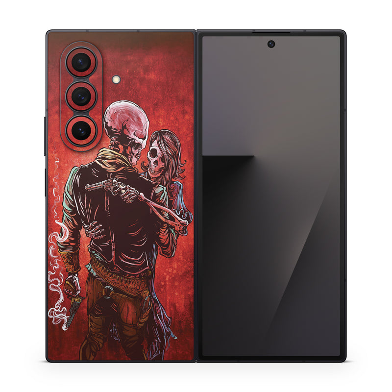 Samsung Galaxy Z Fold7 Skin design of Sleeve, Gesture, Painting, Art, Artist, Fictional character, Drawing, Paint, Illustration, Visual arts, with red, black, white, gray, brown colors