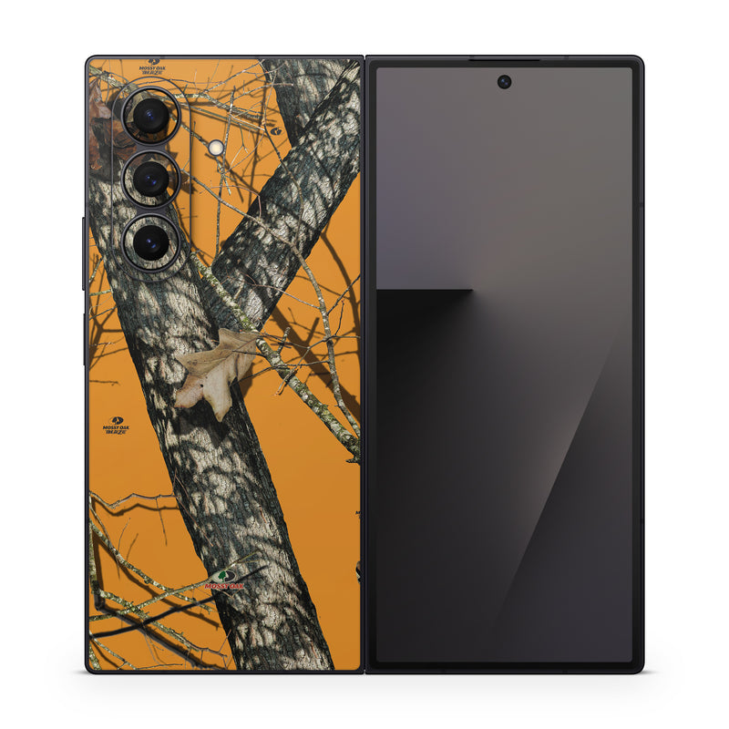 Samsung Galaxy Z Fold7 Skin design of Tree, Branch, Canoe birch, Woody plant, Plant, Leaf, Adaptation, Wildlife, Trunk, Birch family, with green, black, gray, red colors