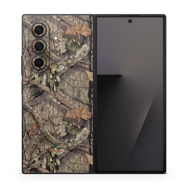 Samsung Galaxy Z Fold7 Skin design of shellbark hickory, Camouflage, Tree, Branch, Trunk, Plant, Leaf, Adaptation, Wood, Twig, with orange, green, red, black, gray colors