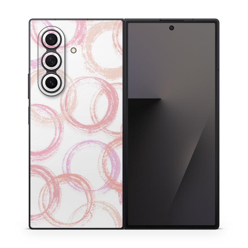 Samsung Galaxy Z Fold7 Skin design of Purple, Textile, Pink, Motif, Violet, Material property, Magenta, Art, Circle, Font, with pink, white colors