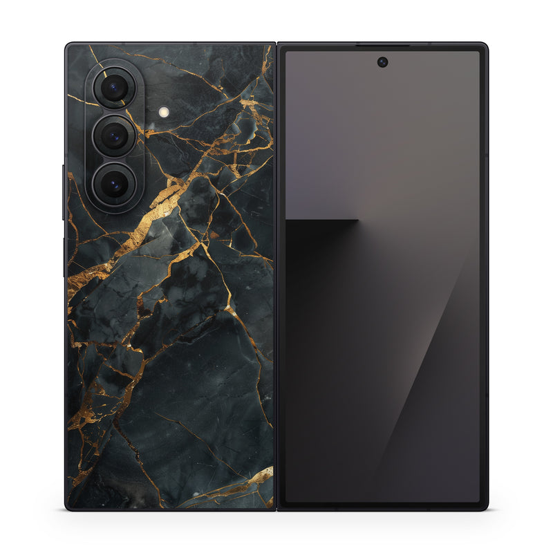 Samsung Galaxy Z Fold7 Skin design of Atmosphere, Twig, World, Branch, Vegetation, Wood, Rectangle, Landscape, Slope, Geological phenomenon, with black, brown, yellow, gray, white colors