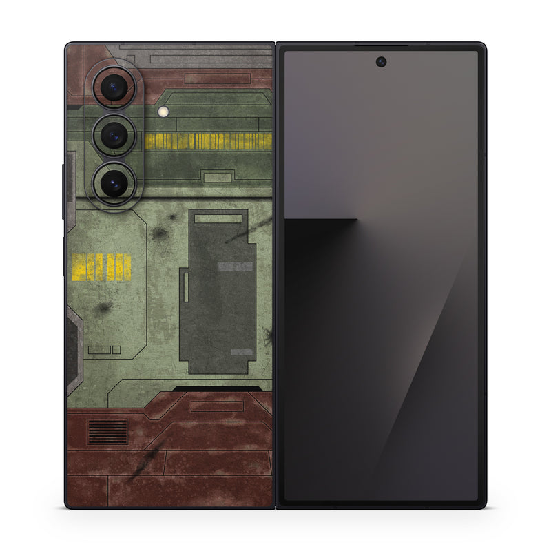 Samsung Galaxy Z Fold7 Skin design of Rectangle, Screenshot, Font, Wood, Pattern, Symmetry, Machine, Gas, Parallel, Engineering, with red, green, yellow, black, gray, white colors