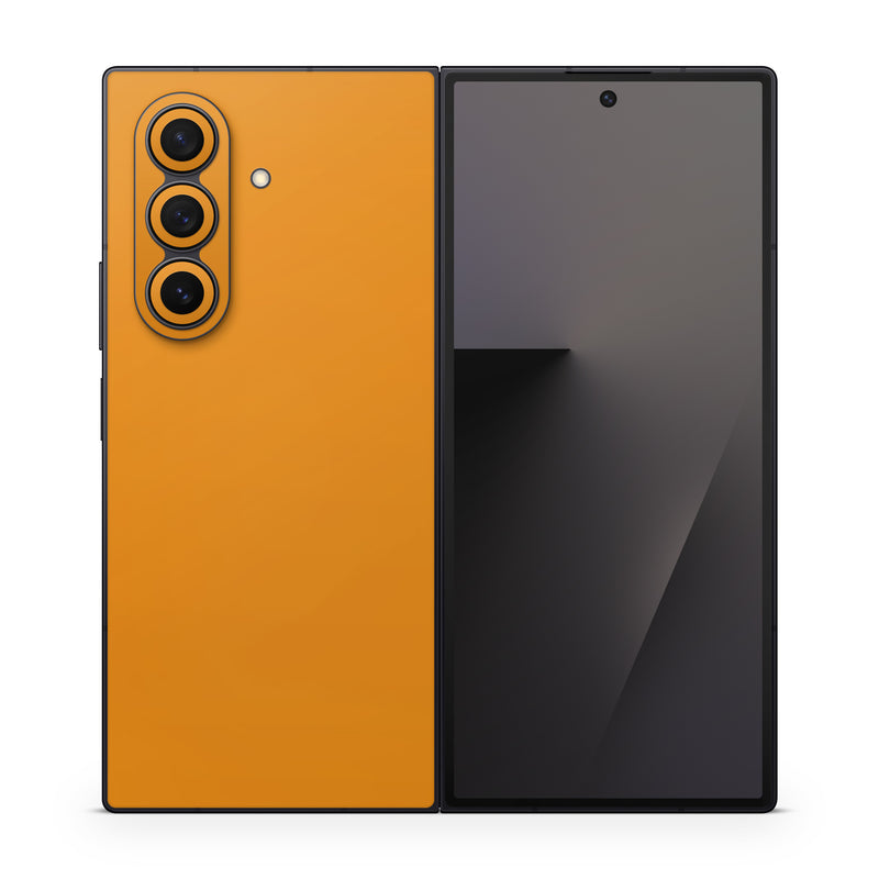 Samsung Galaxy Z Fold7 Skin design of Orange, Yellow, Brown, Text, Amber, Font, Peach, with orange colors