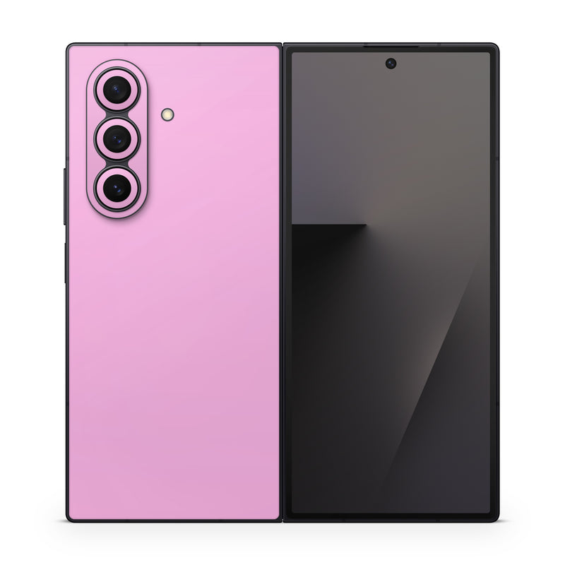 Samsung Galaxy Z Fold7 Skin design of Pink, Violet, Purple, Red, Magenta, Lilac, Sky, Material property, Peach, with pink colors