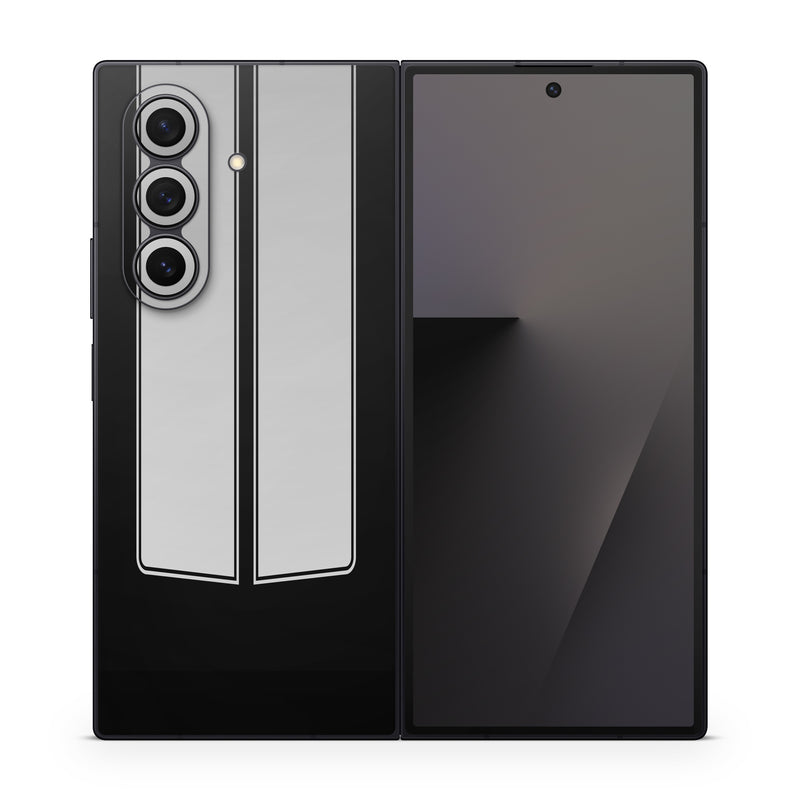 Samsung Galaxy Z Fold7 Skin design of Font, Architecture, Rectangle, with black, gray colors