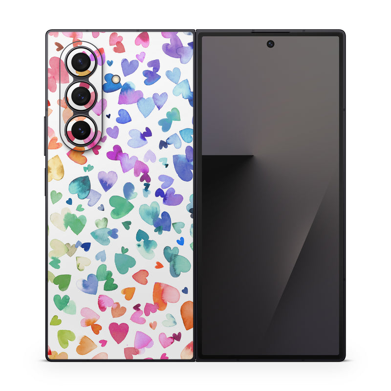 Samsung Galaxy Z Fold7 Skin design of Colorfulness, Art, Line, Creative arts, Pattern, Circle, Font, Visual arts, Magenta, Painting, with white, blue, green, red, pink, orange, yellow, purple colors