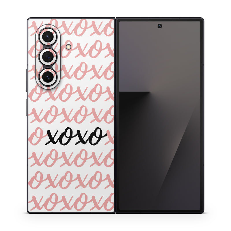 Samsung Galaxy Z Fold7 Skin design of Font, Pattern, Magenta, Art, Event, Calligraphy, with white, pink, black colors