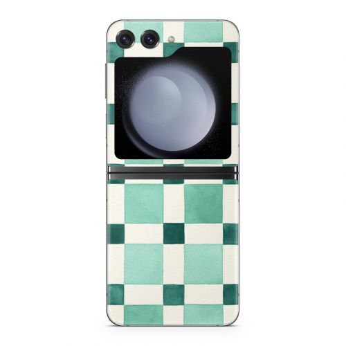 Checker Mosaic Green Samsung Galaxy Z Flip5 Skin