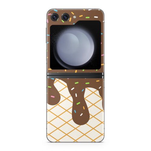 Chocolate Ice Cream Drip Samsung Galaxy Z Flip5 Skin
