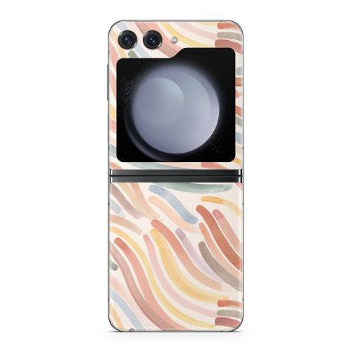 Terracotta Brushstroke Waves Samsung Galaxy Z Flip5 Skin