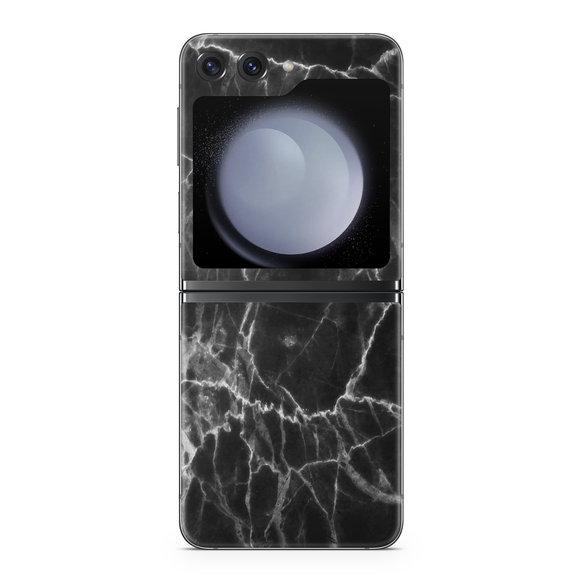 Samsung Galaxy Z Flip5 Skin design of Black, White, Nature, Black-and-white, Monochrome photography, Branch, Atmosphere, Atmospheric phenomenon, Tree, Sky, with black, white colors