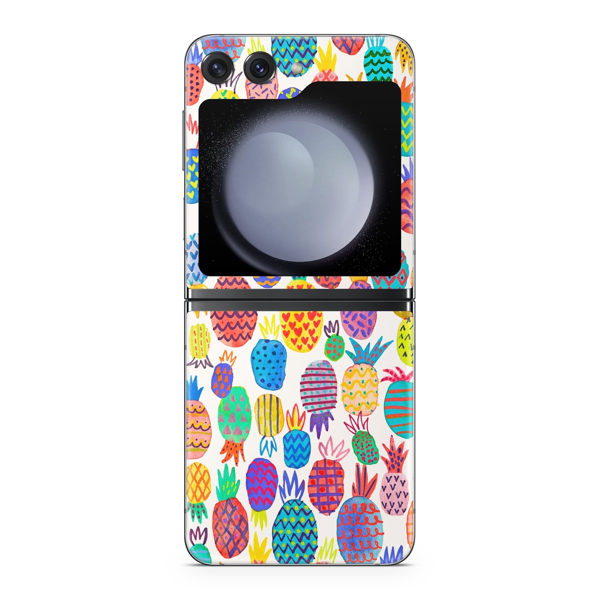 Samsung Galaxy Z Flip5 Skin design of Colorfulness, Textile, Art, Line, Circle, Symmetry, Pattern, Electric blue, Visual arts, Design, with white, red, blue, green, yellow, purple, pink colors