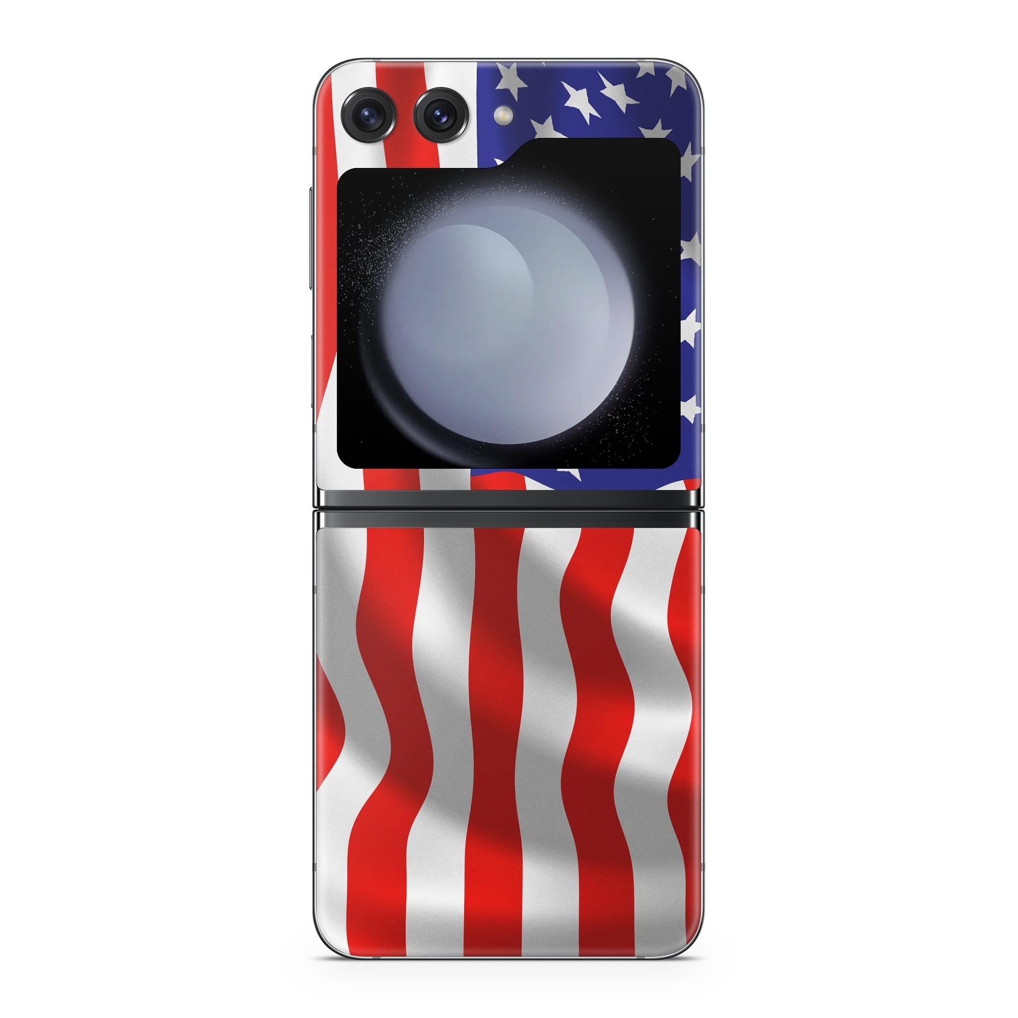 Samsung Galaxy Z Flip5 Skin design of Flag of the united states, Flag, Flag Day (USA), Veterans day, Independence day, Memorial day, Holiday, with gray, red, blue, black, white colors