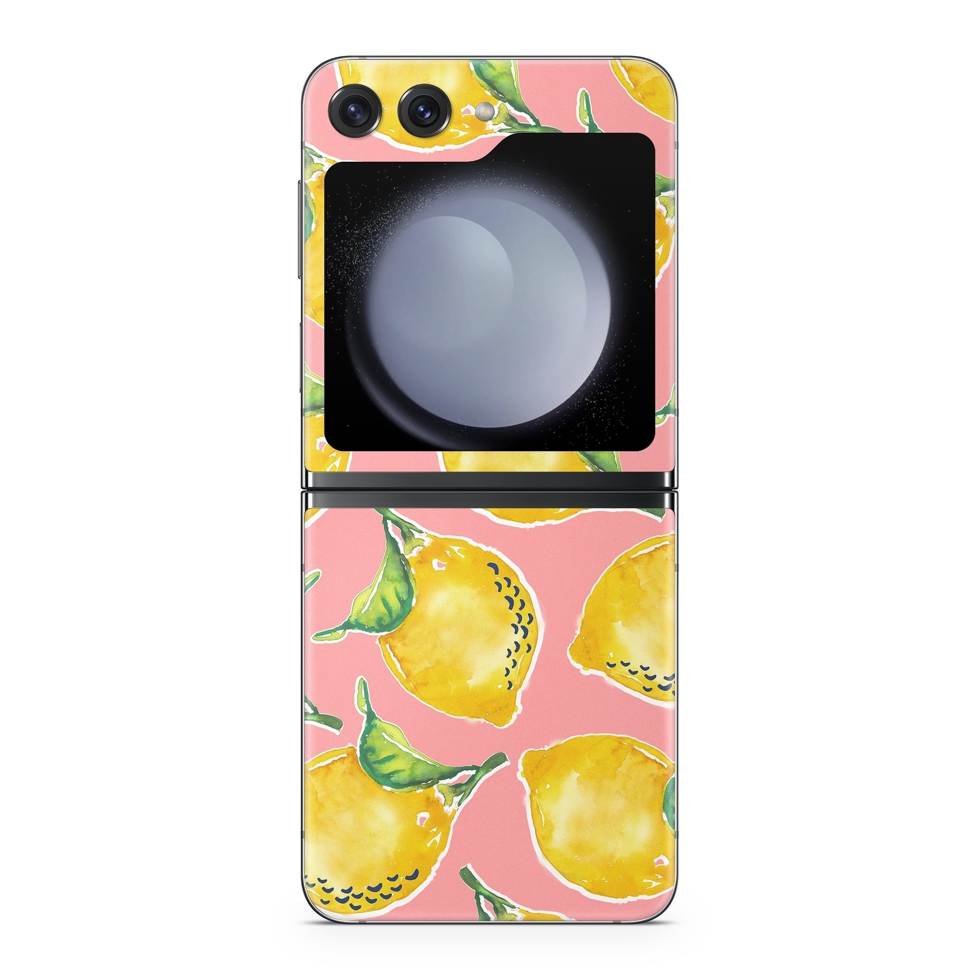Samsung Galaxy Z Flip5 Skin design of Yellow, Plant, with yellow, green, pink colors