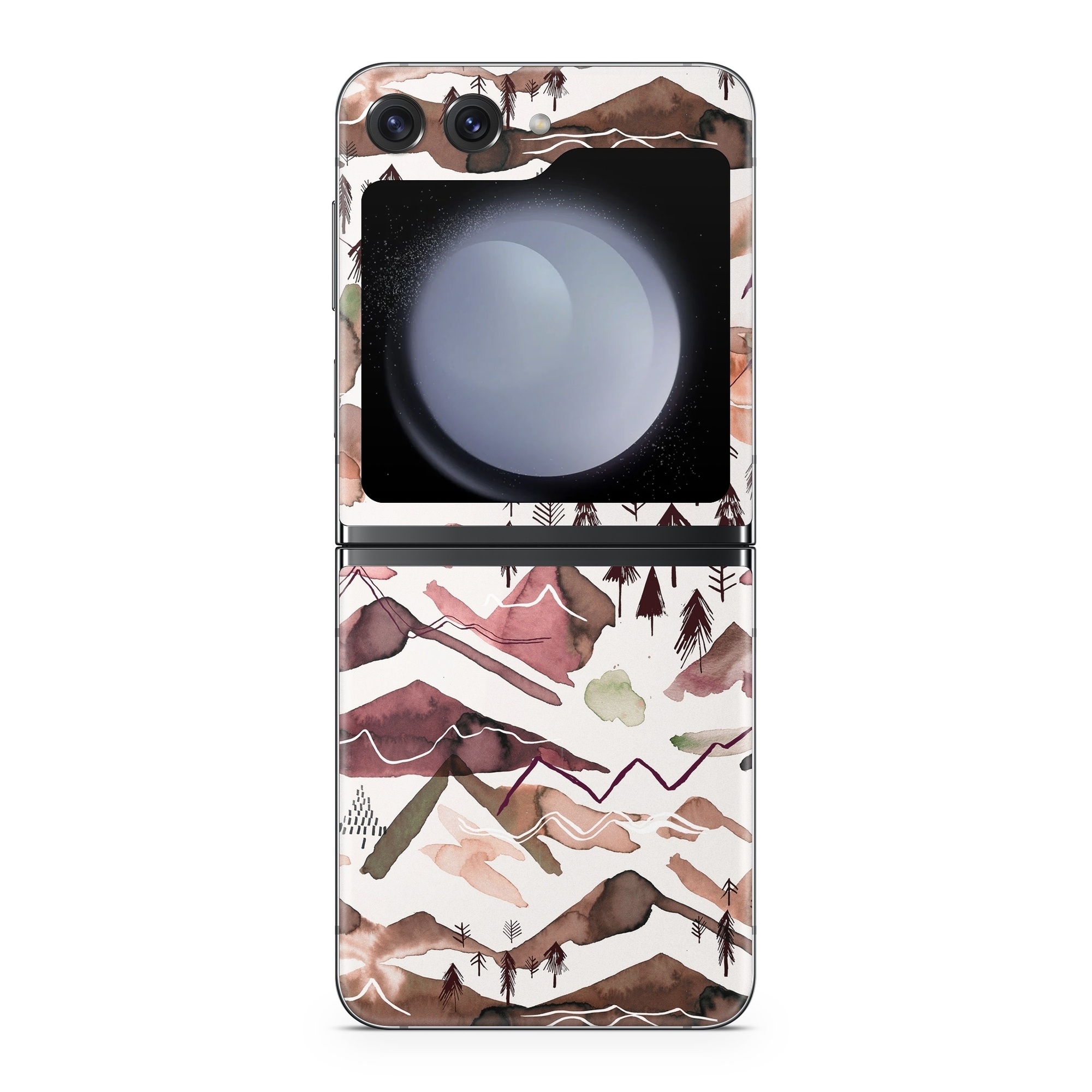Samsung Galaxy Z Flip5 Skin design of Pattern, Design, Leaf, Camouflage, Military camouflage, Illustration, Art, with white, red, black, gray colors