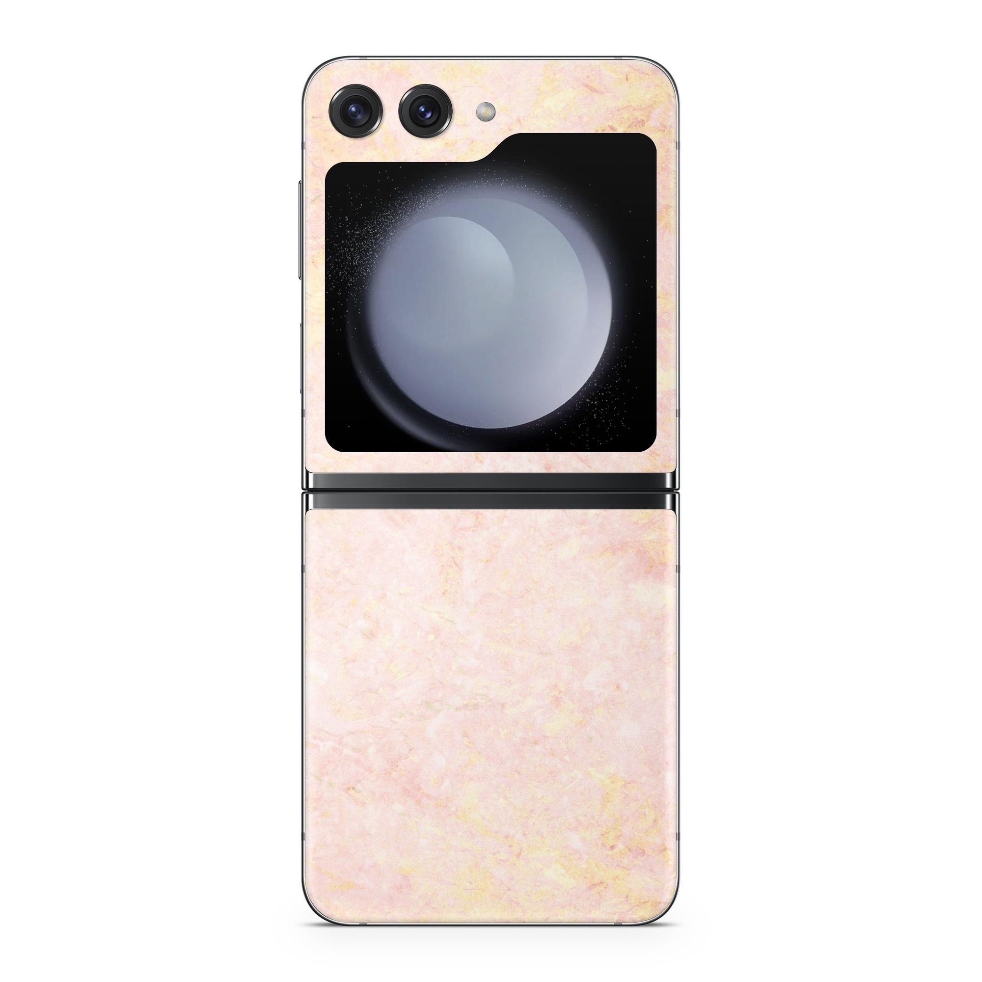 Samsung Galaxy Z Flip5 Skin design of Pink, Peach, Wallpaper, Pattern, with pink, yellow, orange colors