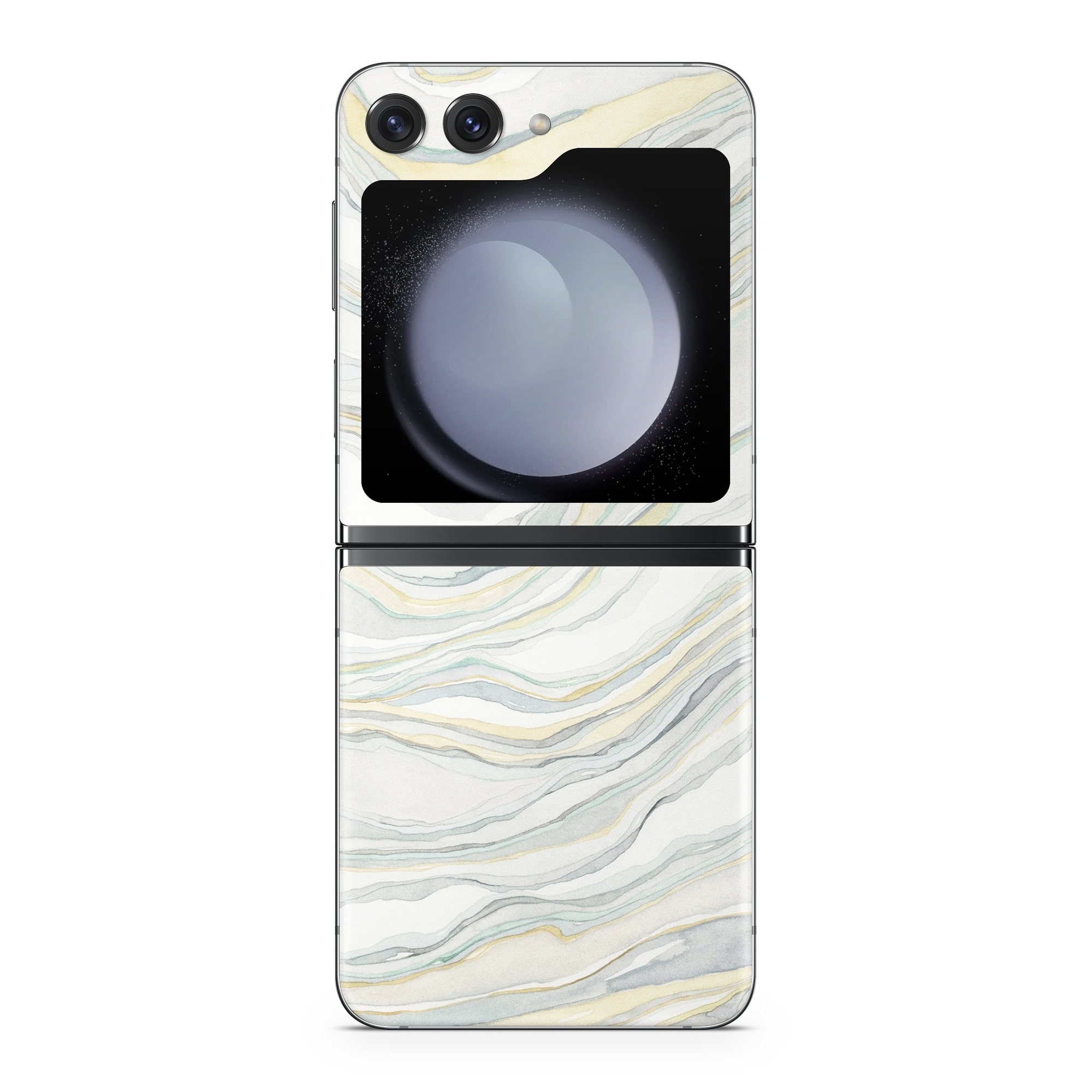 Samsung Galaxy Z Flip5 Skin design of Line, Pattern, with yellow, white, blue, gray colors