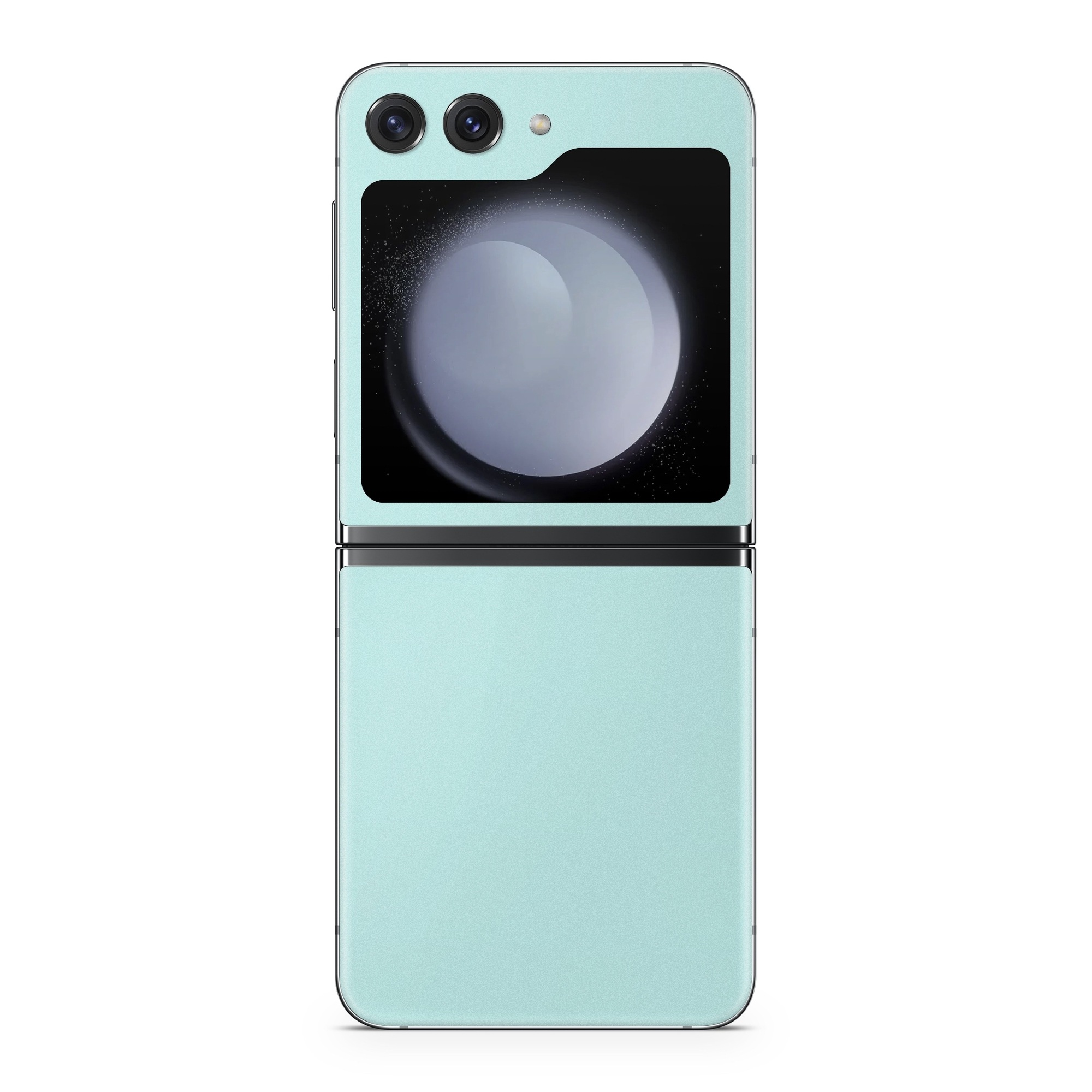 Samsung Galaxy Z Flip5 Skin design of Green, Blue, Aqua, Turquoise, Teal, Azure, Text, Daytime, Yellow, Sky, with blue colors