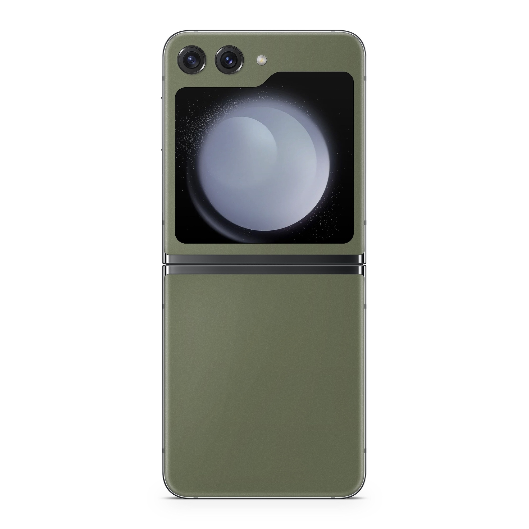 Samsung Galaxy Z Flip5 Skin design of Green, Brown, Text, Yellow, Grass, Font, Pattern, Beige, with green, brown colors