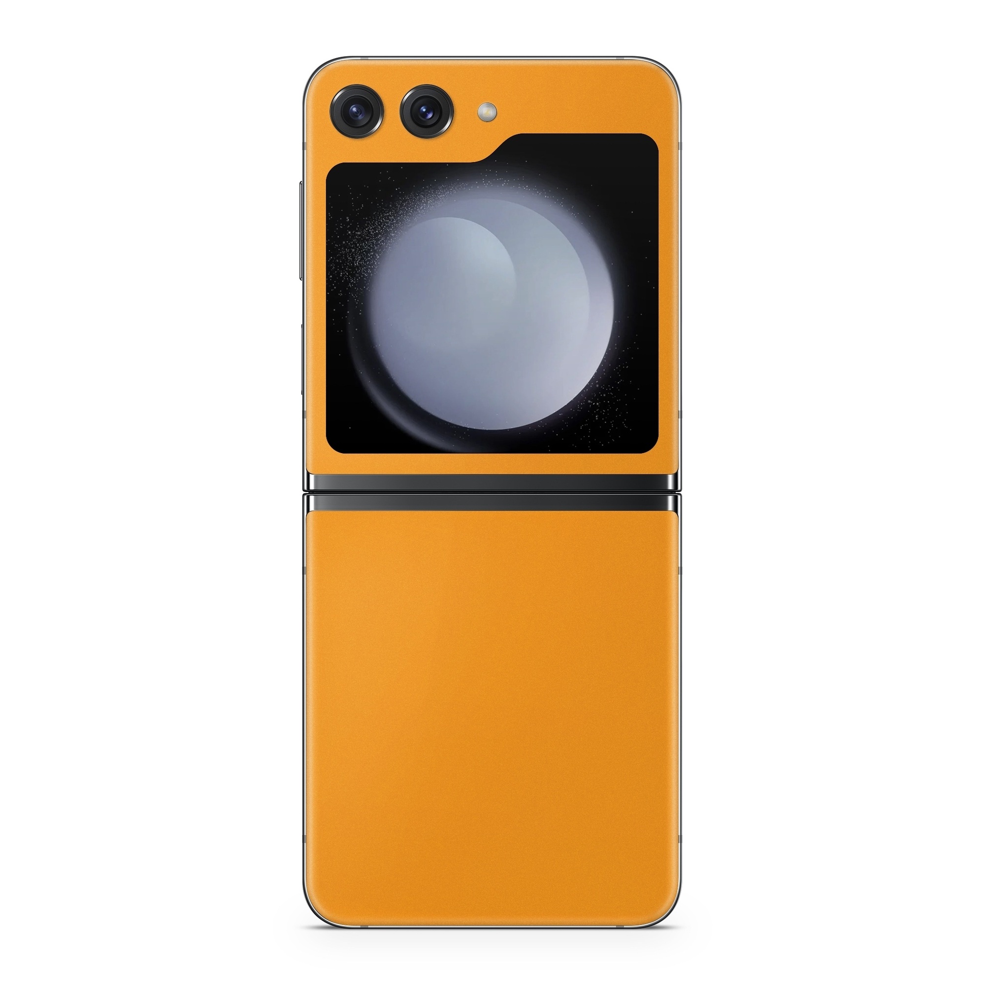 Samsung Galaxy Z Flip5 Skin design of Orange, Yellow, Brown, Text, Amber, Font, Peach, with orange colors