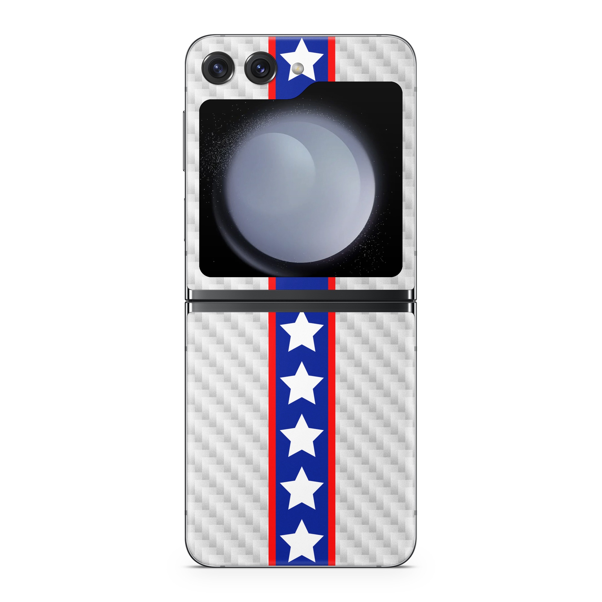 Samsung Galaxy Z Flip5 Skin design of Flag of the united states, Flag, Font, Parallel, Electric blue, Rectangle, Pattern, Flag Day (USA), Symbol, Carmine, with gray, white, blue, red colors