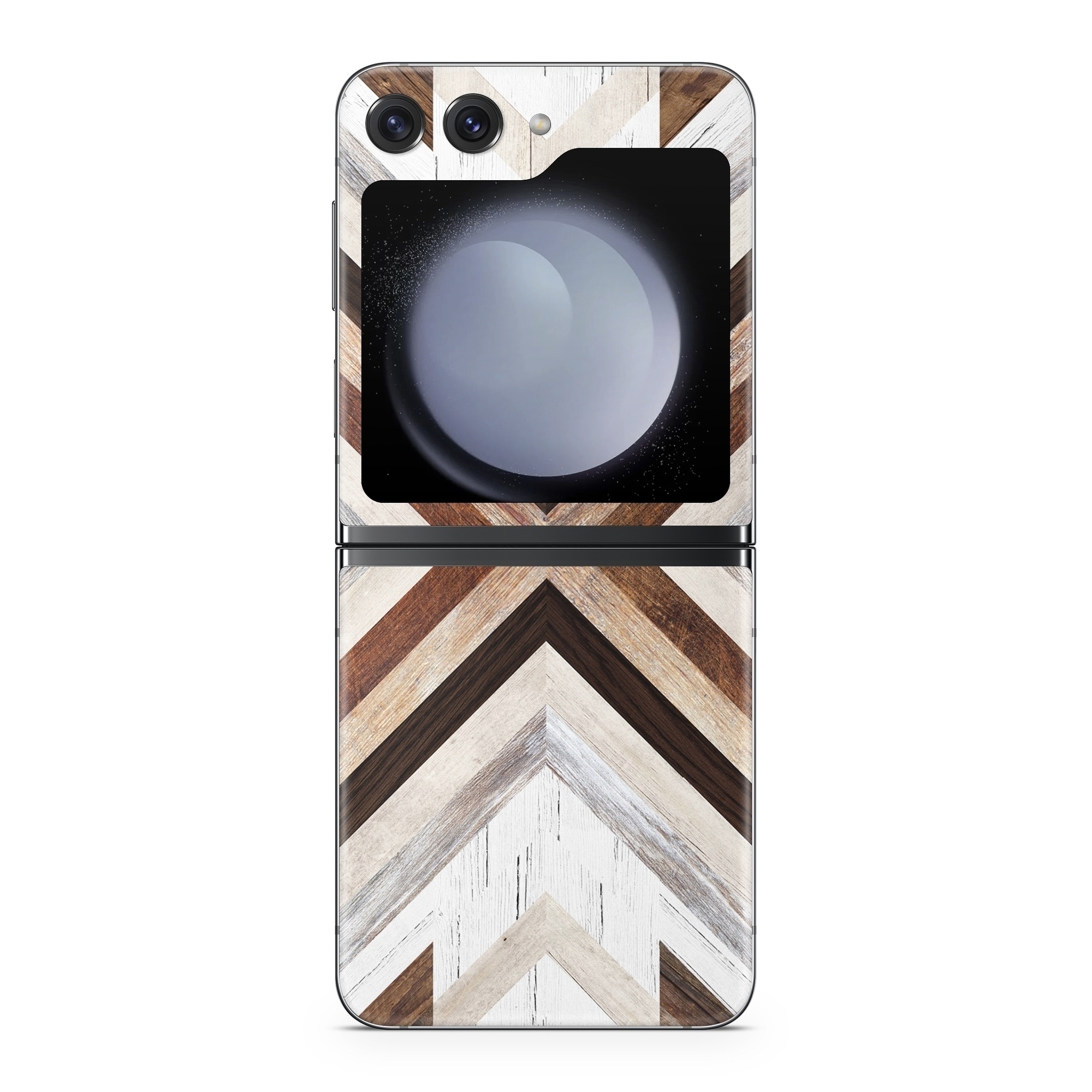 Samsung Galaxy Z Flip5 Skin design of Architecture, Line, Pattern, Brown, Symmetry, Wood, Design, Building, Facade, Material property, with white, brown, gray colors