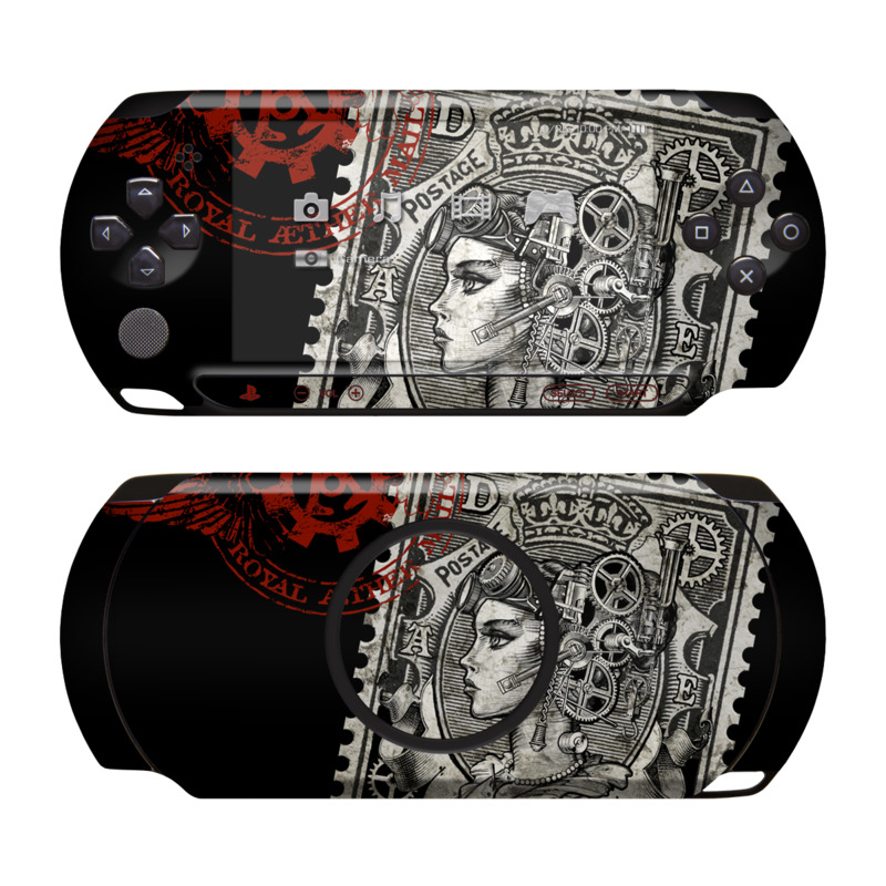 PSP Street Skin design of Font, Postage stamp, Illustration, Drawing, Art, with black, gray, red colors