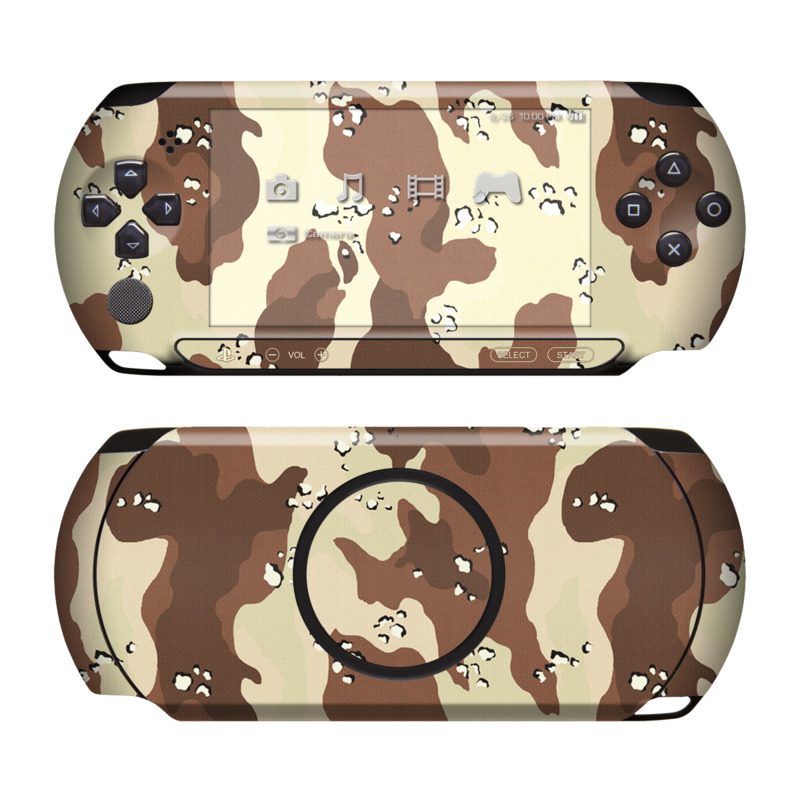 PSP Street Skin design of Military camouflage, Brown, Pattern, Design, Camouflage, Textile, Beige, Illustration, Uniform, Metal, with gray, red, black, green colors