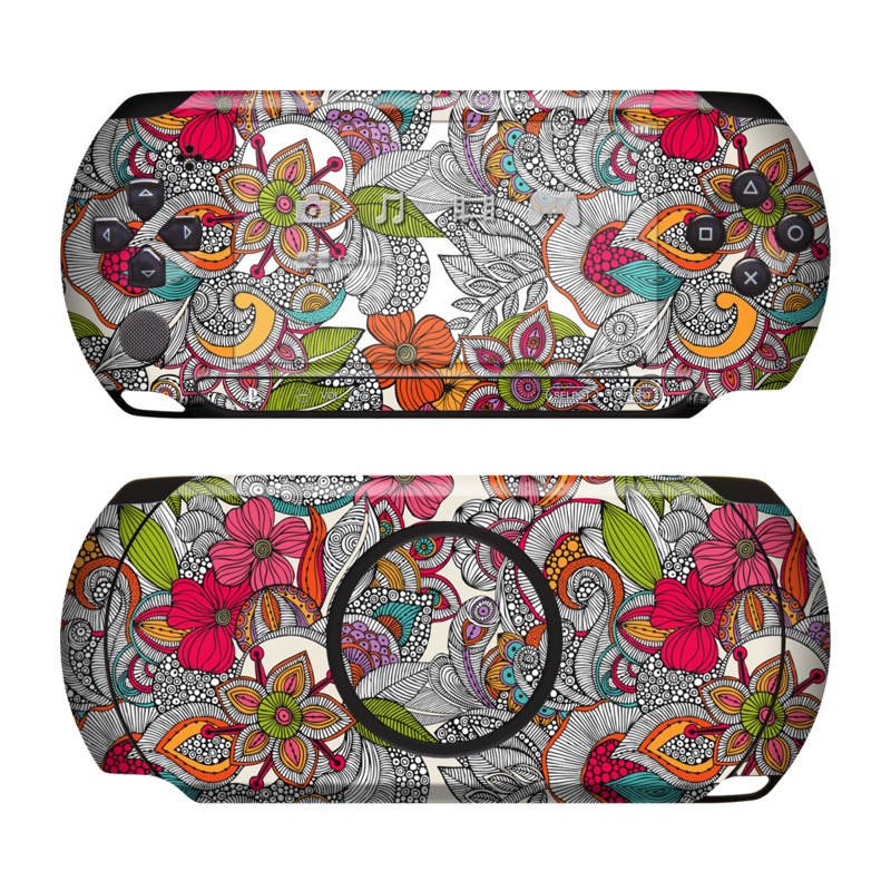 PSP Street Skin design of Pattern, Drawing, Visual arts, Art, Design, Doodle, Floral design, Motif, Illustration, Textile, with gray, red, black, green, purple, blue colors