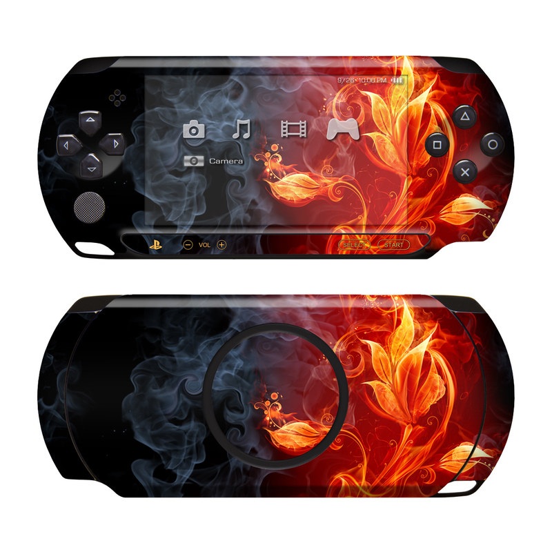 PSP Street Skin design of Flame, Fire, Heat, Red, Orange, Fractal art, Graphic design, Geological phenomenon, Design, Organism, with black, red, orange colors