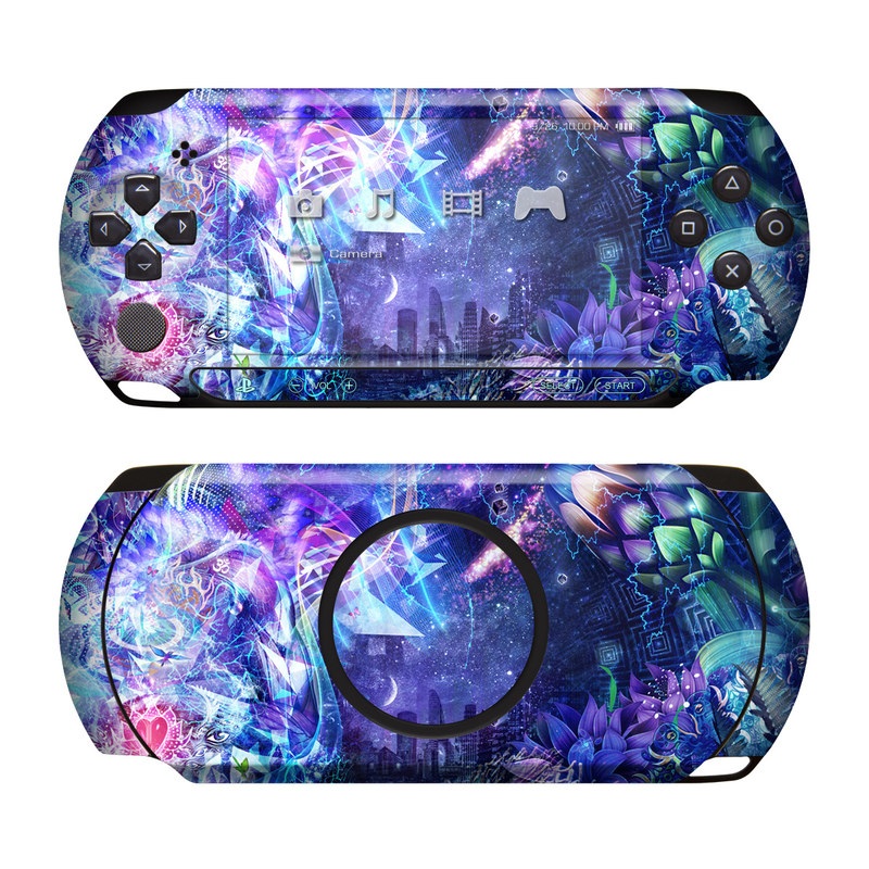 PSP Street Skin design of Blue, Purple, Violet, Lavender, Majorelle blue, Psychedelic art, Electric blue, Organism, Art, Design, with blue, green, purple, red, pink colors