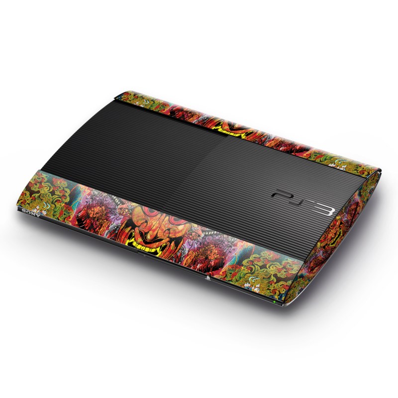 PlayStation 3 Super Slim Skin design of Art, Psychedelic art, Visual arts, Illustration, Fictional character, Demon, with red, orange, yellow colors