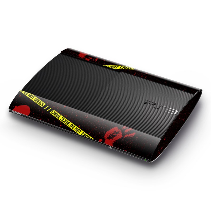 PlayStation 3 Super Slim Skin design of Text, Font, Red, Graphic design, Logo, Graphics, Brand, Banner, with white, red, yellow, black colors