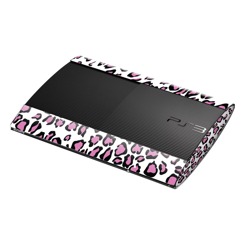 PlayStation 3 Super Slim Skin design of Pink, Pattern, Design, Textile, Magenta, with white, black, gray, purple, red colors