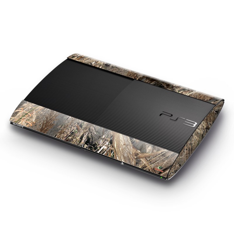 PlayStation 3 Super Slim Skin design of Soil, Plant, with black, gray, green, red colors