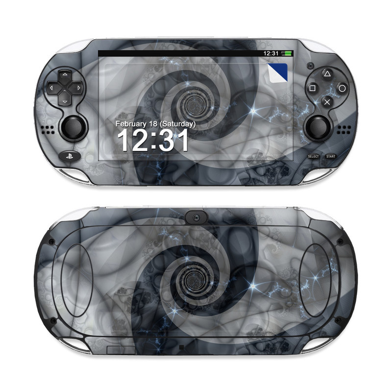 PlayStation Vita Skin design of Eye, Drawing, Black-and-white, Design, Pattern, Art, Tattoo, Illustration, Fractal art, with black, gray colors