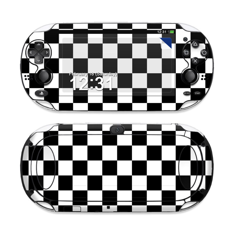 PlayStation Vita Skin design of Black, Photograph, Games, Pattern, Indoor games and sports, Black-and-white, Line, Design, Recreation, Square with black, white colors