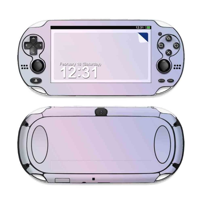 PlayStation Vita Skin design of White, Blue, Daytime, Sky, Atmospheric phenomenon, Atmosphere, Calm, Line, Haze, Fog, with pink, purple, blue colors