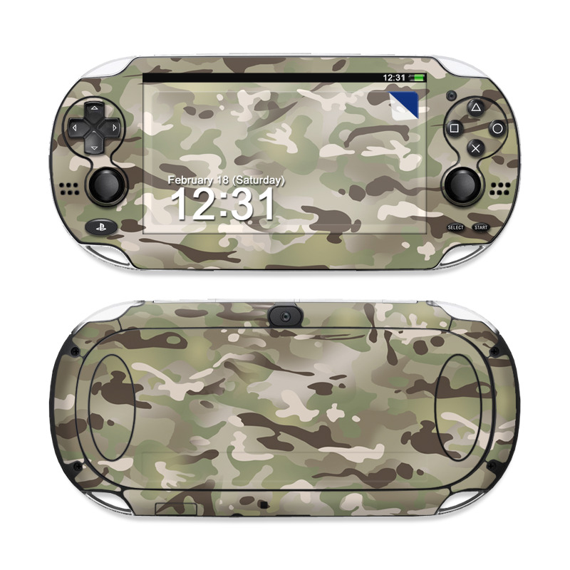 PlayStation Vita Skin design of Military camouflage, Camouflage, Pattern, Clothing, Uniform, Design, Military uniform, Bed sheet, with gray, green, black, red colors