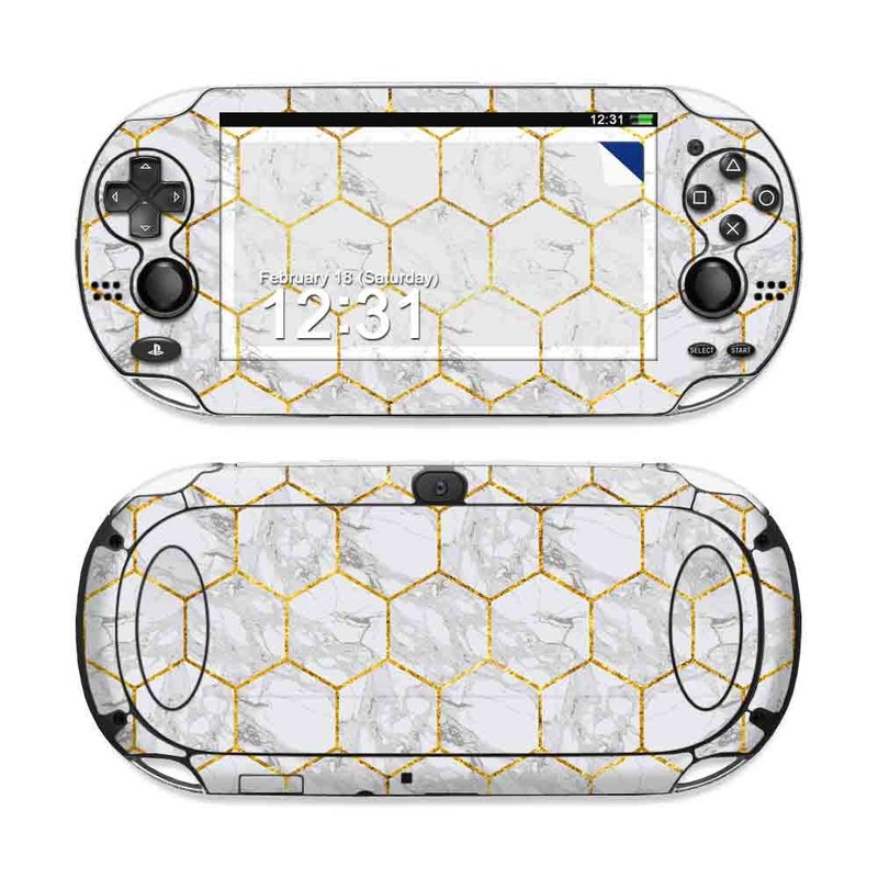 PlayStation Vita Skin design of Pattern, Tile flooring, Line, Tile, Design, Flooring, Floor, with white, black, brown colors