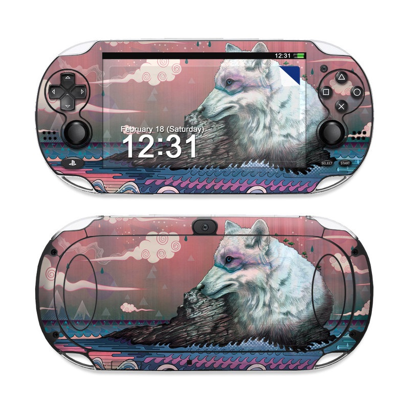 PlayStation Vita Skin design of Illustration, Art, with gray, black, blue, red, purple colors