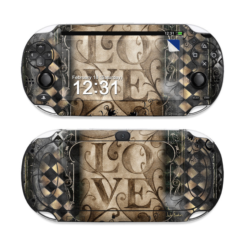 PlayStation Vita Skin design of Pattern, Brown, Design, Textile, Art, with black, gray, green, red colors