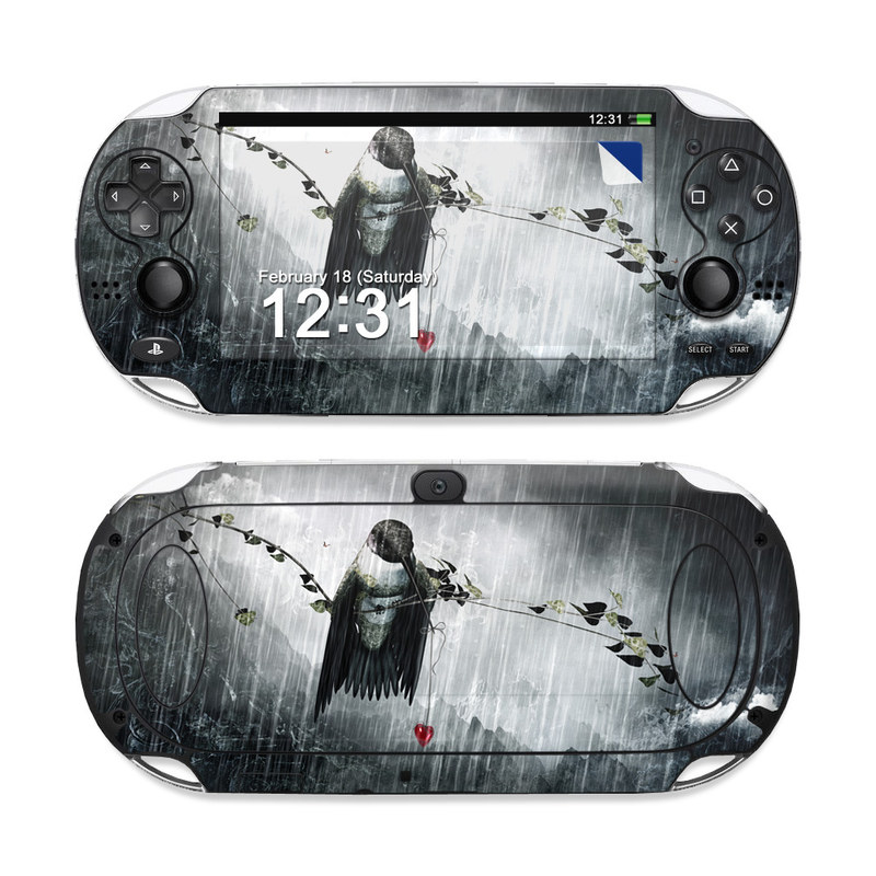 PlayStation Vita Skin design of Water, Cg artwork, Graphic design, Fictional character, Darkness, Illustration, with black, gray, white, red colors