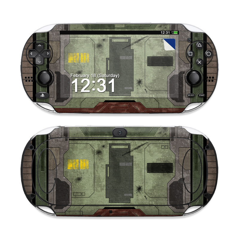 PlayStation Vita Skin design of Rectangle, Screenshot, Font, Wood, Pattern, Symmetry, Machine, Gas, Parallel, Engineering, with red, green, yellow, black, gray, white colors