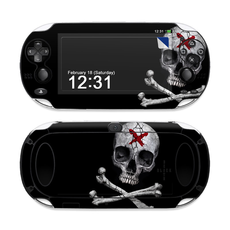 PlayStation Vita Skin design of Bone, Skull, Skeleton, Jaw, Illustration, Animation, Fictional character, Still life photography, with black, white, gray colors
